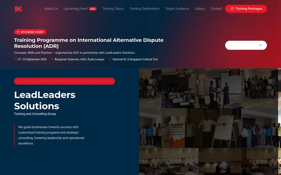 Homepage of LeadLeaders Solutions